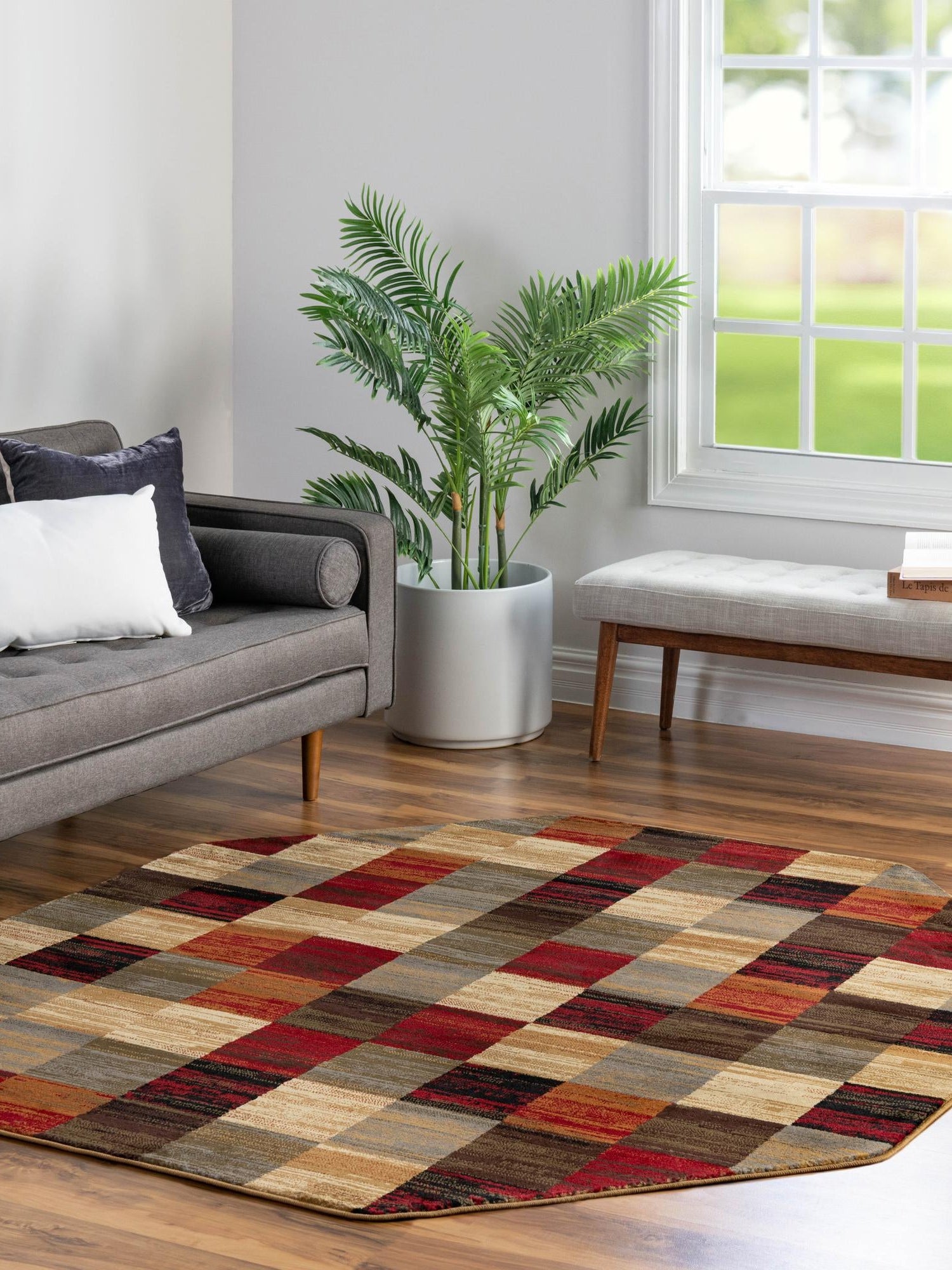 Multicolor 7' 10 x 7' 10 Barista Octagon Area Rug 100% Polypropylene Abstract Modern Geometric Carpet for Living Room Dining Office Dorm Room Decor for Sale at Rug Engine