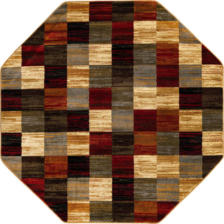 Multicolor 6' 1 x 6' 1 Barista Octagon Area Rug 100% Polypropylene Abstract Modern Geometric Carpet for Living Room Dining Office Dorm Room Decor for Sale at Rug Engine