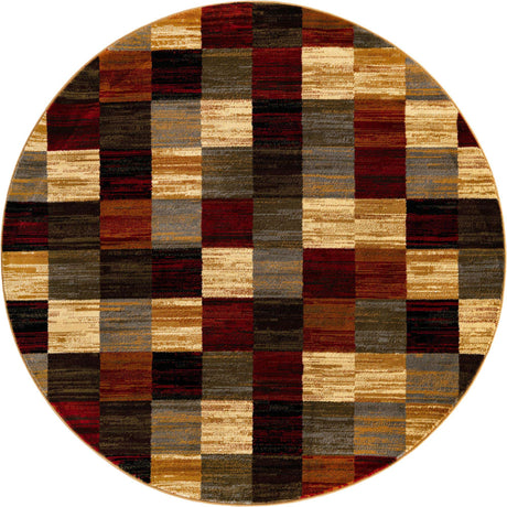 Multicolor 6' 1 x 6' 1 Barista Round Area Rug 100% Polypropylene Abstract Modern Geometric Carpet for Living Room Dining Office Dorm Room Decor for Sale at Rug Engine