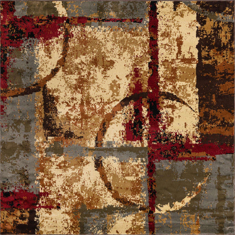 Multicolor 7' 1 x 7' 1 Barista Square Area Rug 100% Polypropylene Abstract Modern Geometric Carpet for Living Room Dining Office Dorm Room Decor for Sale at Rug Engine