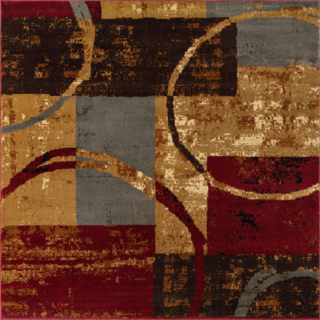 Multicolor 6' 1 x 6' 1 Barista Square Area Rug 100% Polypropylene Abstract Modern Geometric Carpet for Living Room Dining Office Dorm Room Decor for Sale at Rug Engine