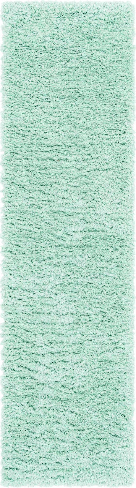 Cyan 2' 7 x 13' 1 Infinity Shag Runner Area Rug Thick Soft Touch Fluffy & Plush Shaggy Pile 100% Polypropylene With Jute Backing Solid Color Minimalist Carpet for Sale at Rug Engine