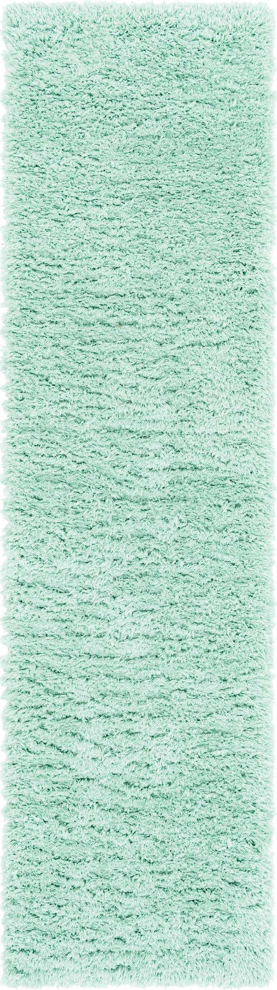 Cyan 2' 7 x 13' 1 Infinity Shag Runner Area Rug Thick Soft Touch Fluffy & Plush Shaggy Pile 100% Polypropylene With Jute Backing Solid Color Minimalist Carpet for Sale at Rug Engine