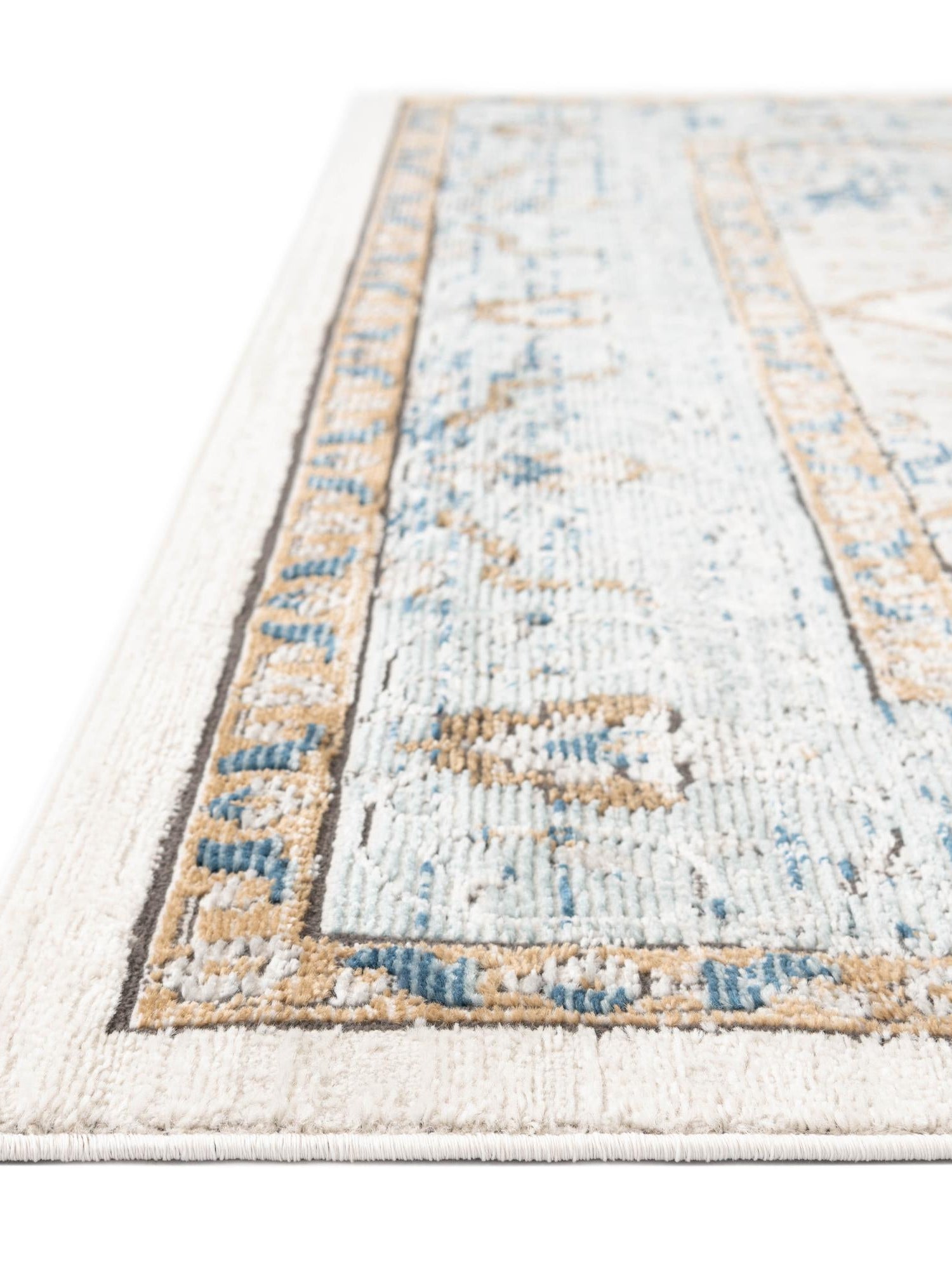 Blue 6' x 9' Nyla Rectangle Area Rug 100% Polypropylene Traditional Classic Carpet for Living Room, Kitchen, Bedroom, Dining, Office for Sale at Rug Engine
