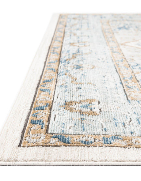 Blue 10' x 14' Nyla Rectangle Area Rug 100% Polypropylene Traditional Classic Carpet for Living Room, Kitchen, Bedroom, Dining, Office for Sale at Rug Engine