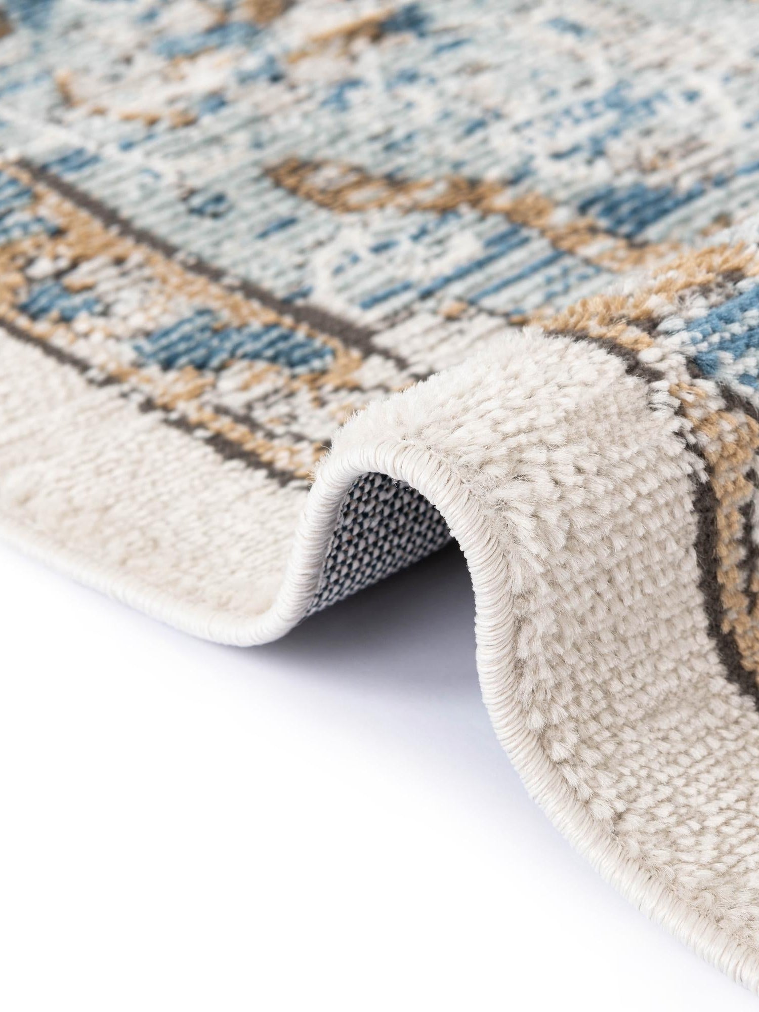 Blue 6' x 9' Nyla Rectangle Area Rug 100% Polypropylene Traditional Classic Carpet for Living Room, Kitchen, Bedroom, Dining, Office for Sale at Rug Engine