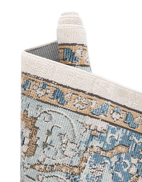 Blue 4' x 6' Nyla Rectangle Area Rug 100% Polypropylene Traditional Classic Carpet for Living Room, Kitchen, Bedroom, Dining, Office for Sale at Rug Engine