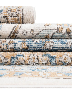 Blue 7' 1 x 10' Nyla Rectangle Area Rug 100% Polypropylene Traditional Classic Carpet for Living Room, Kitchen, Bedroom, Dining, Office for Sale at Rug Engine