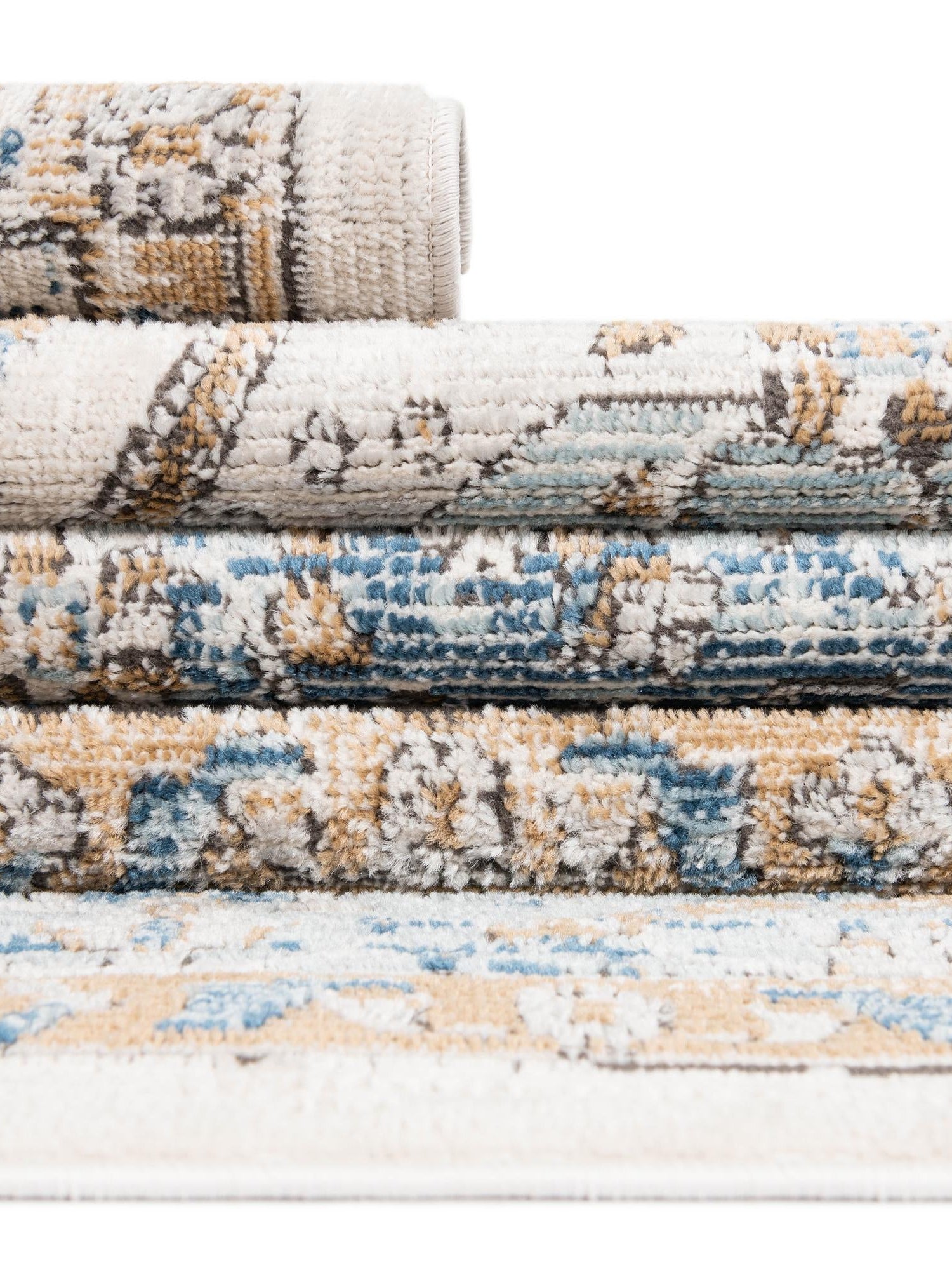 Blue 4' x 6' Nyla Rectangle Area Rug 100% Polypropylene Traditional Classic Carpet for Living Room, Kitchen, Bedroom, Dining, Office for Sale at Rug Engine