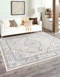 Blue 6' 1 x 6' 1 Nyla Square Area Rug 100% Polypropylene Traditional Classic Carpet for Living Room, Kitchen, Bedroom, Dining, Office for Sale at Rug Engine