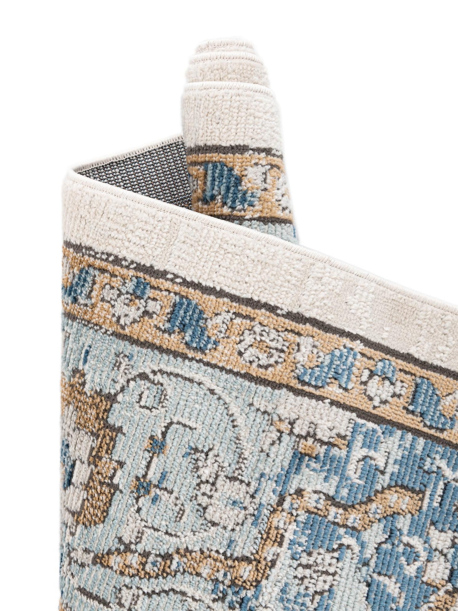 Blue 6' 1 x 6' 1 Nyla Square Area Rug 100% Polypropylene Traditional Classic Carpet for Living Room, Kitchen, Bedroom, Dining, Office for Sale at Rug Engine