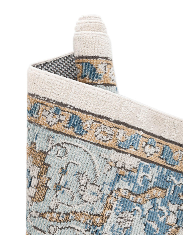 Blue 4' x 6' Nyla Oval Area Rug 100% Polypropylene Traditional Classic Carpet for Living Room, Kitchen, Bedroom, Dining, Office for Sale at Rug Engine