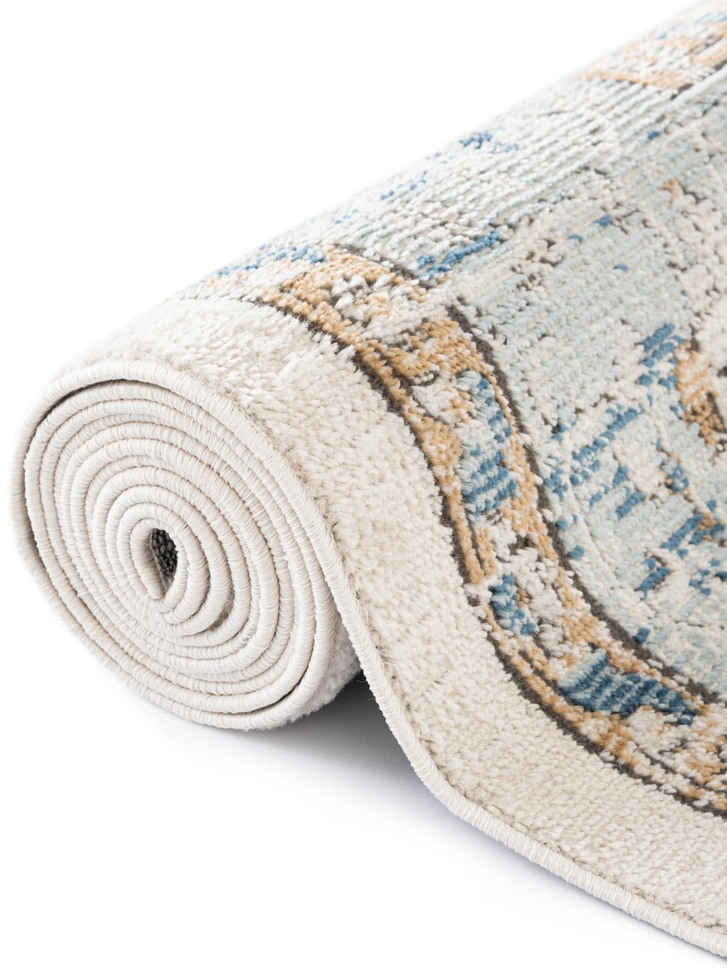 Blue 6' 1 x 9' Nyla Oval Area Rug 100% Polypropylene Traditional Classic Carpet for Living Room, Kitchen, Bedroom, Dining, Office for Sale at Rug Engine