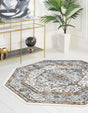 Blue 4' x 4' Nyla Octagon Area Rug 100% Polypropylene Traditional Classic Carpet for Living Room, Kitchen, Bedroom, Dining, Office for Sale at Rug Engine
