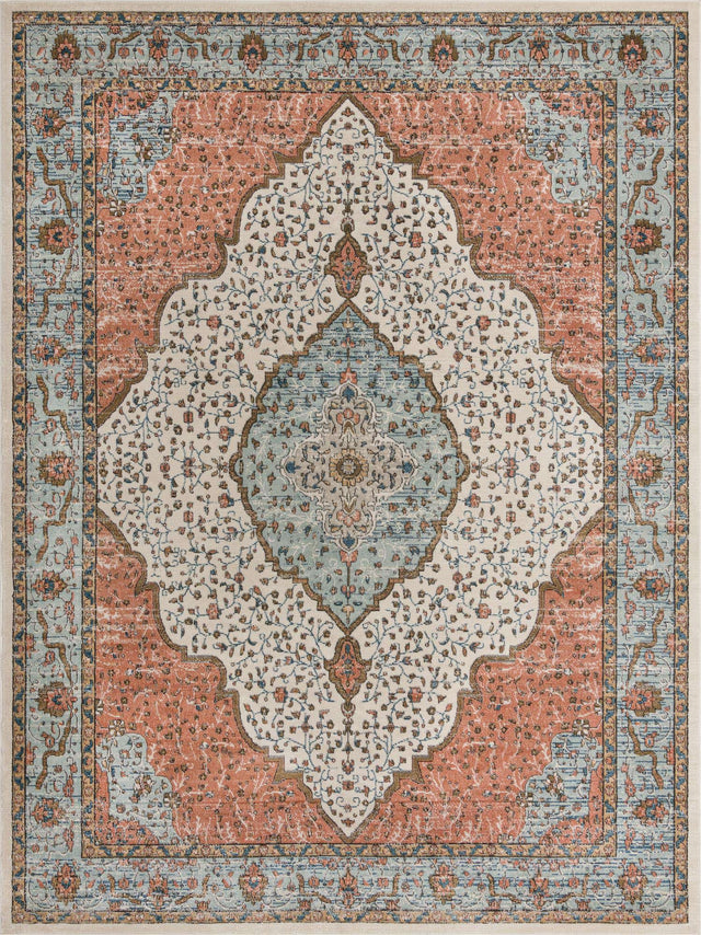 Ivory 10' x 14' Nyla Rectangle Area Rug 100% Polypropylene Traditional Classic Carpet for Living Room, Kitchen, Bedroom, Dining, Office for Sale at Rug Engine