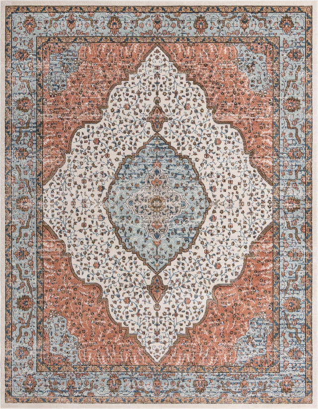Ivory 9' x 12' Nyla Rectangle Area Rug 100% Polypropylene Traditional Classic Carpet for Living Room, Kitchen, Bedroom, Dining, Office for Sale at Rug Engine