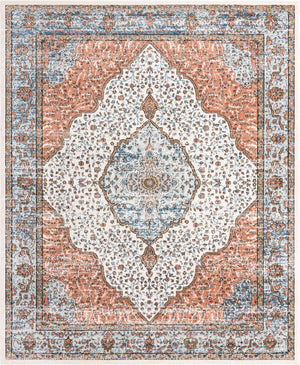Ivory 7' 10 x 10' Nyla Rectangle Area Rug 100% Polypropylene Traditional Classic Carpet for Living Room, Kitchen, Bedroom, Dining, Office for Sale at Rug Engine