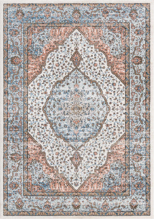 Ivory 6' x 9' Nyla Rectangle Area Rug 100% Polypropylene Traditional Classic Carpet for Living Room, Kitchen, Bedroom, Dining, Office for Sale at Rug Engine