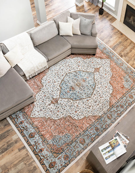 Ivory 5' 3 x 8' Nyla Rectangle Area Rug 100% Polypropylene Traditional Classic Carpet for Living Room, Kitchen, Bedroom, Dining, Office for Sale at Rug Engine