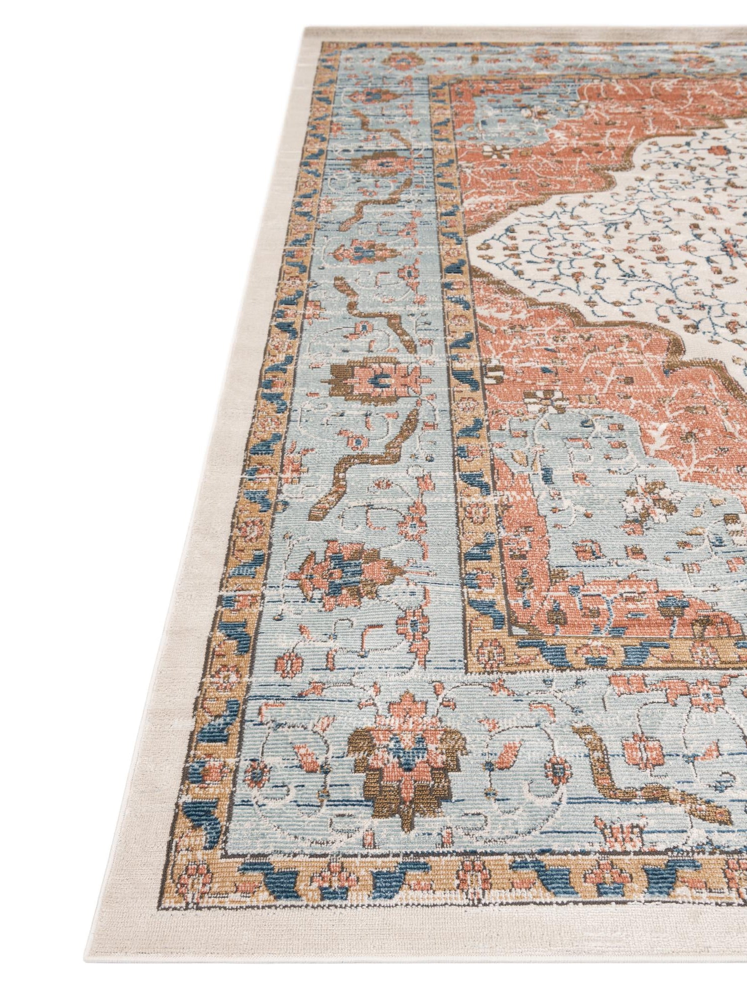 Ivory 3' x 5' 1 Nyla Rectangle Area Rug 100% Polypropylene Traditional Classic Carpet for Living Room, Kitchen, Bedroom, Dining, Office for Sale at Rug Engine