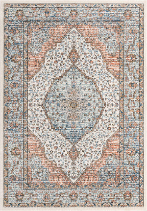 Ivory 5' 3 x 8' Nyla Rectangle Area Rug 100% Polypropylene Traditional Classic Carpet for Living Room, Kitchen, Bedroom, Dining, Office for Sale at Rug Engine