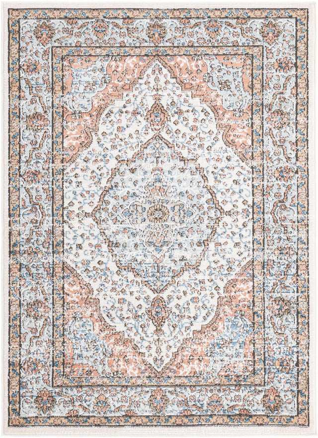 Ivory 4' x 6' Nyla Rectangle Area Rug 100% Polypropylene Traditional Classic Carpet for Living Room, Kitchen, Bedroom, Dining, Office for Sale at Rug Engine