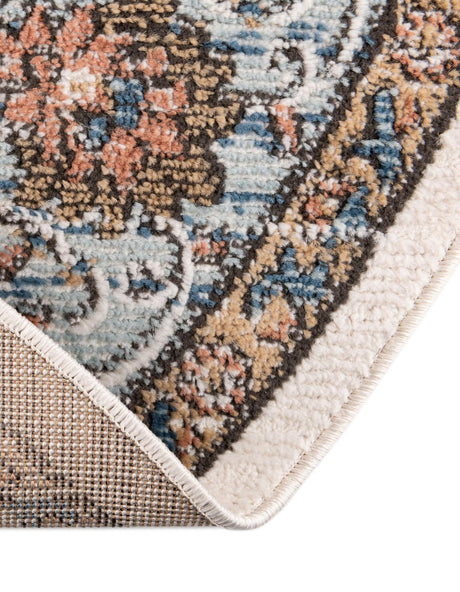 Ivory 6' 1 x 6' 1 Nyla Round Area Rug 100% Polypropylene Traditional Classic Carpet for Living Room, Kitchen, Bedroom, Dining, Office for Sale at Rug Engine
