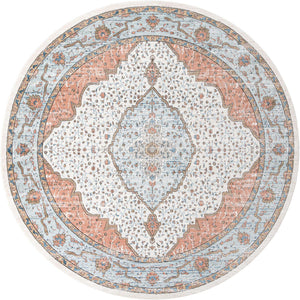 Ivory 12' x 12' Nyla Round Area Rug 100% Polypropylene Traditional Classic Carpet for Living Room, Kitchen, Bedroom, Dining, Office for Sale at Rug Engine