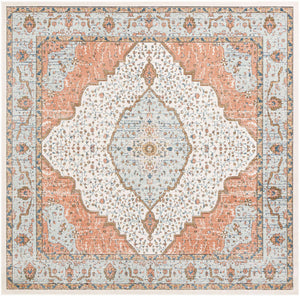Ivory 10' x 10' Nyla Square Area Rug 100% Polypropylene Traditional Classic Carpet for Living Room, Kitchen, Bedroom, Dining, Office for Sale at Rug Engine