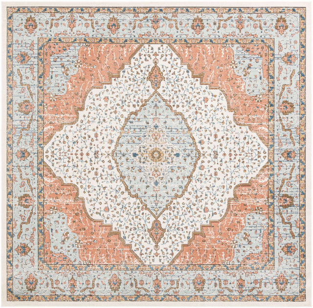 Ivory 10' x 10' Nyla Square Area Rug 100% Polypropylene Traditional Classic Carpet for Living Room, Kitchen, Bedroom, Dining, Office for Sale at Rug Engine