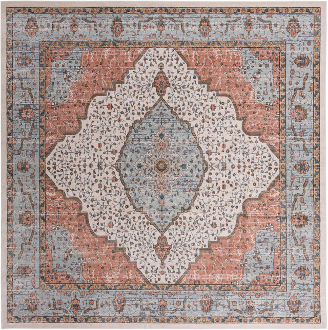 Ivory 11' 10 x 11' 10 Nyla Square Area Rug 100% Polypropylene Traditional Classic Carpet for Living Room, Kitchen, Bedroom, Dining, Office for Sale at Rug Engine