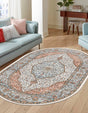 Ivory 7' 10 x 10' Nyla Oval Area Rug 100% Polypropylene Traditional Classic Carpet for Living Room, Kitchen, Bedroom, Dining, Office for Sale at Rug Engine