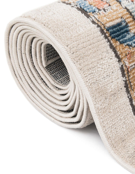 Ivory 4' x 4' Nyla Octagon Area Rug 100% Polypropylene Traditional Classic Carpet for Living Room, Kitchen, Bedroom, Dining, Office for Sale at Rug Engine