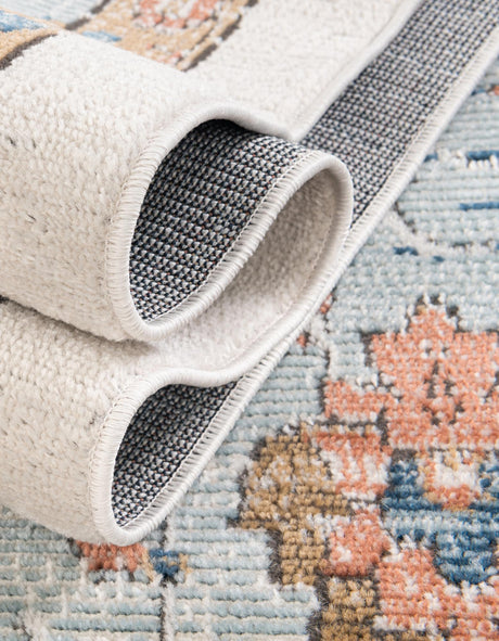 Ivory 2' x 6' Nyla Runner Area Rug 100% Polypropylene Traditional Classic Carpet for Living Room, Kitchen, Bedroom, Dining, Office for Sale at Rug Engine