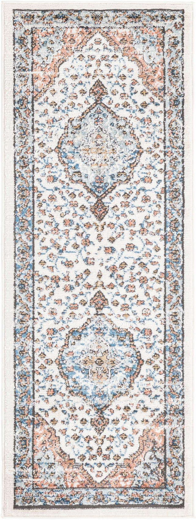 Ivory 2' x 6' Nyla Runner Area Rug 100% Polypropylene Traditional Classic Carpet for Living Room, Kitchen, Bedroom, Dining, Office for Sale at Rug Engine