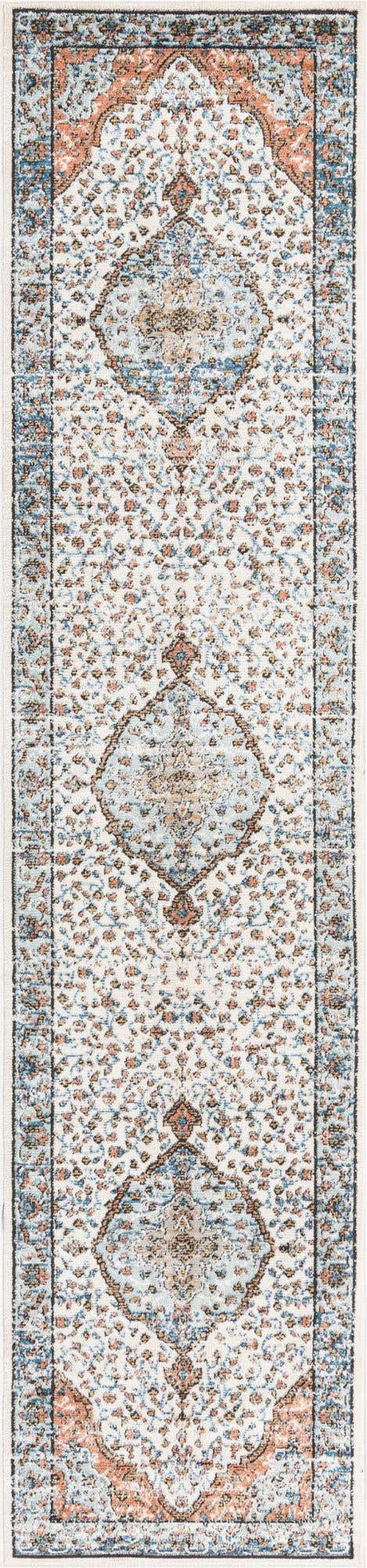 Ivory 2' 7 x 12' Nyla Runner Area Rug 100% Polypropylene Traditional Classic Carpet for Living Room, Kitchen, Bedroom, Dining, Office for Sale at Rug Engine