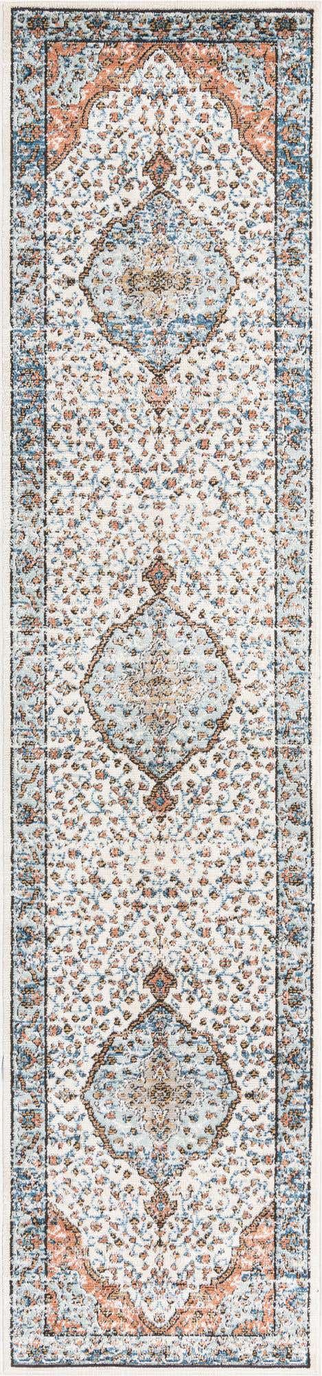 Ivory 2' 7 x 12' Nyla Runner Area Rug 100% Polypropylene Traditional Classic Carpet for Living Room, Kitchen, Bedroom, Dining, Office for Sale at Rug Engine
