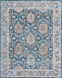 Blue 7' 10 x 10' Nyla Rectangle Area Rug 100% Polypropylene Traditional Classic Carpet for Living Room, Kitchen, Bedroom, Dining, Office for Sale at Rug Engine