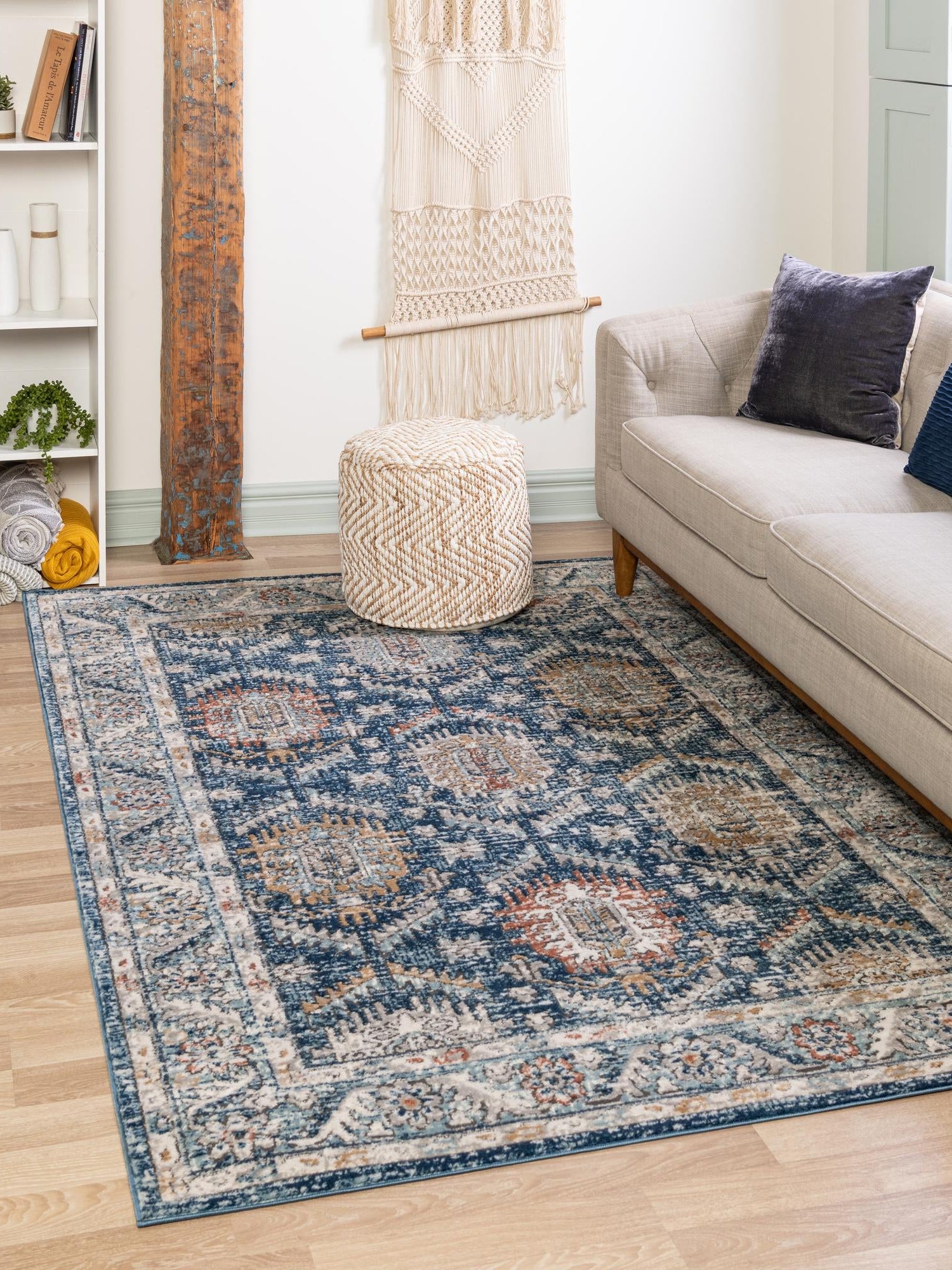 Blue 1' 4 x 1' 4 Nyla Sample Area Rug 100% Polypropylene Traditional Classic Carpet for Living Room, Kitchen, Bedroom, Dining, Office for Sale at Rug Engine