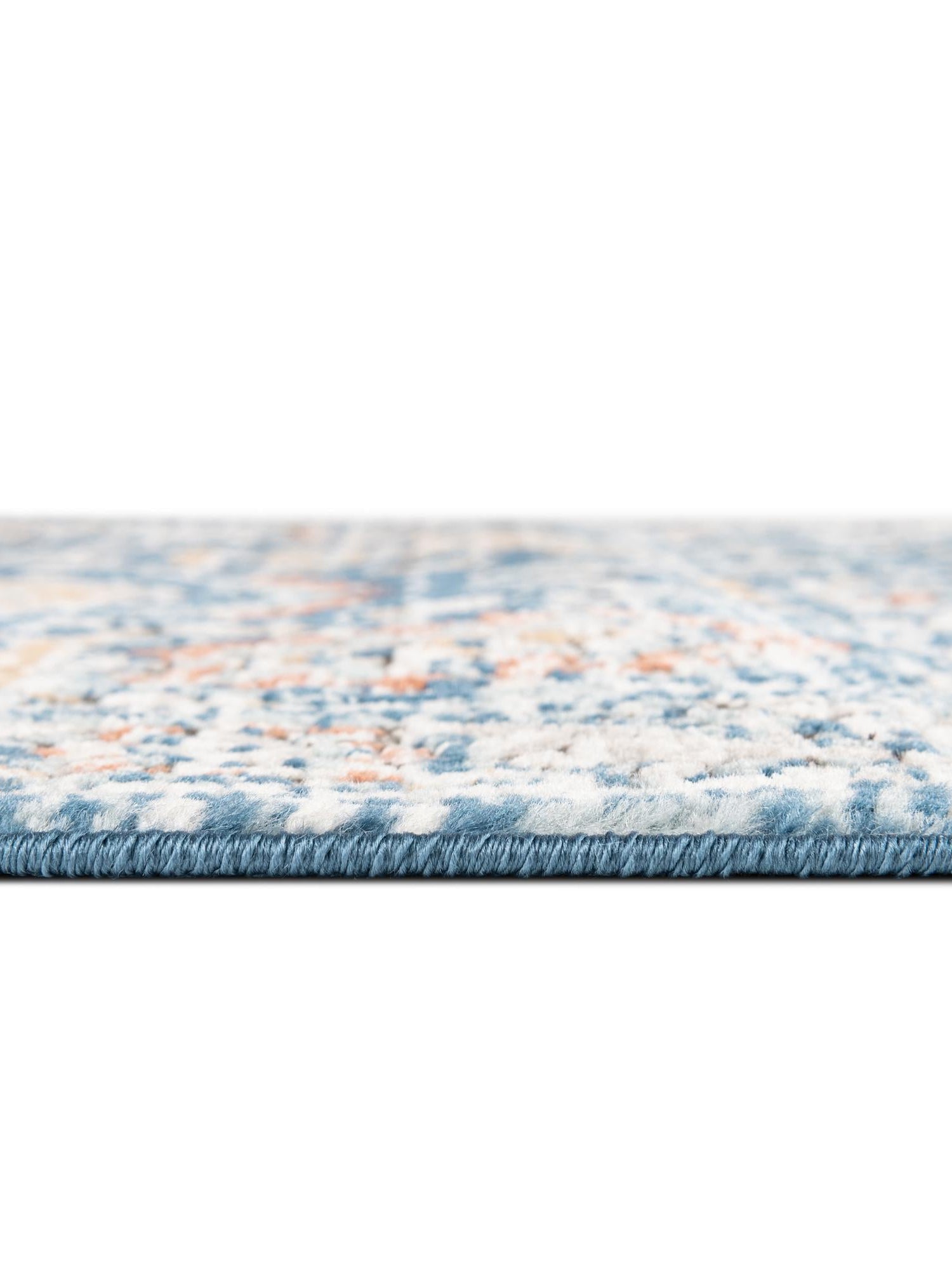 Blue 6' x 9' Nyla Rectangle Area Rug 100% Polypropylene Traditional Classic Carpet for Living Room, Kitchen, Bedroom, Dining, Office for Sale at Rug Engine