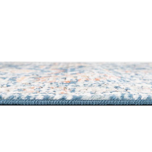 Blue 7' 10 x 10' Nyla Rectangle Area Rug 100% Polypropylene Traditional Classic Carpet for Living Room, Kitchen, Bedroom, Dining, Office for Sale at Rug Engine