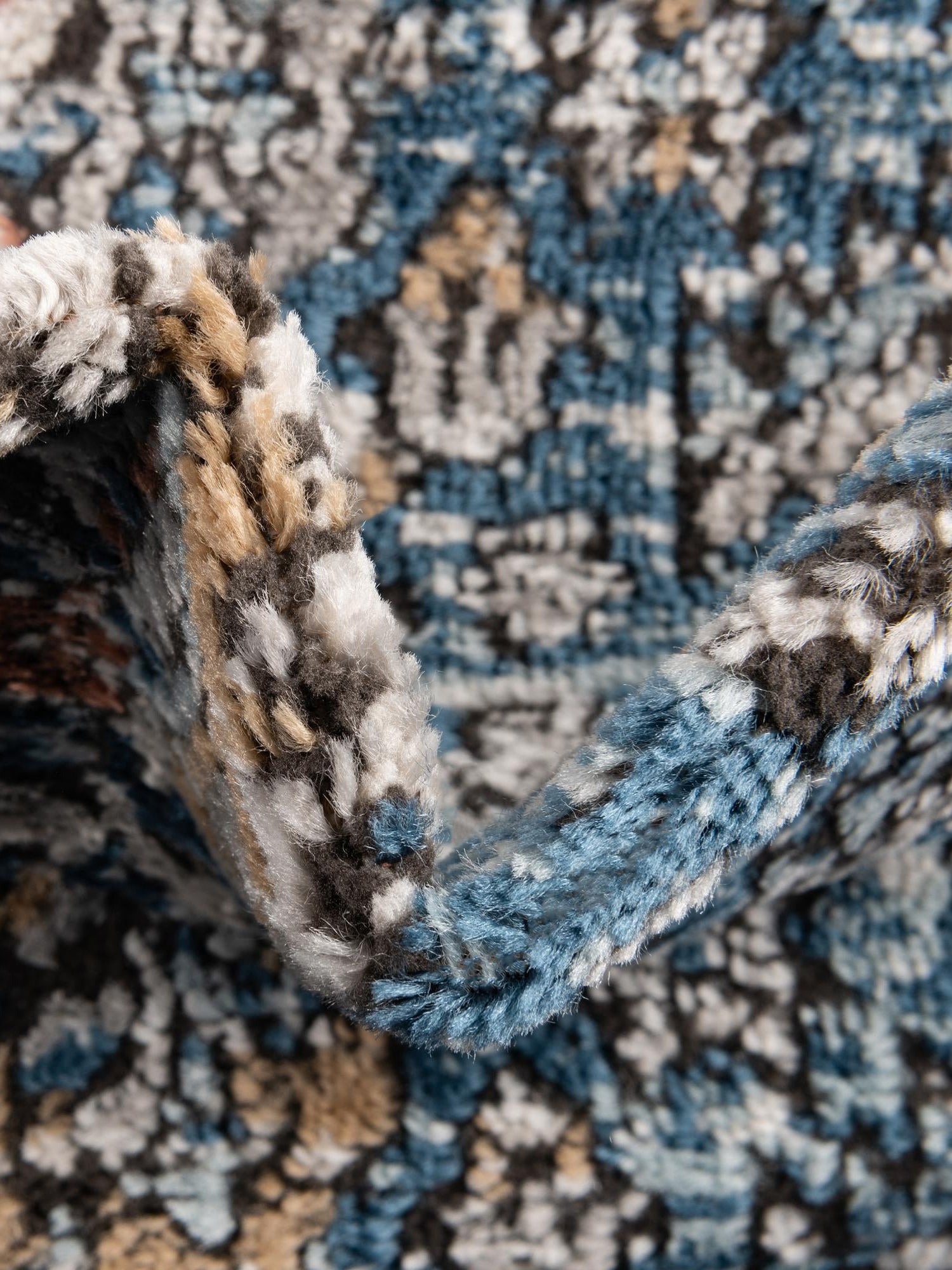 Blue 6' x 9' Nyla Rectangle Area Rug 100% Polypropylene Traditional Classic Carpet for Living Room, Kitchen, Bedroom, Dining, Office for Sale at Rug Engine