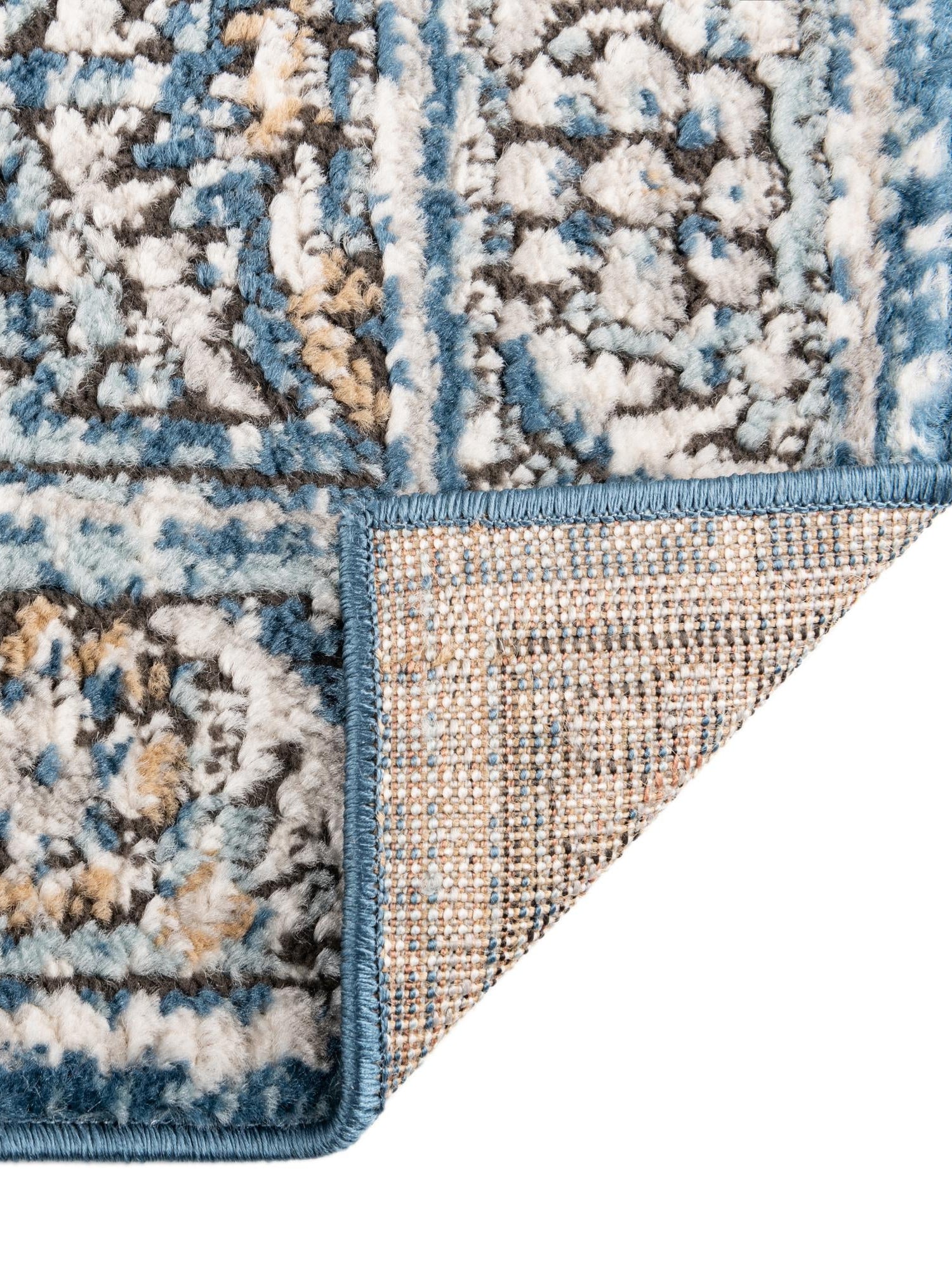 Blue 6' x 9' Nyla Rectangle Area Rug 100% Polypropylene Traditional Classic Carpet for Living Room, Kitchen, Bedroom, Dining, Office for Sale at Rug Engine