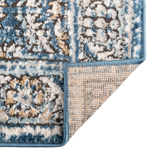 Blue 11' 10 x 11' 10 Nyla Square Area Rug 100% Polypropylene Traditional Classic Carpet for Living Room, Kitchen, Bedroom, Dining, Office for Sale at Rug Engine