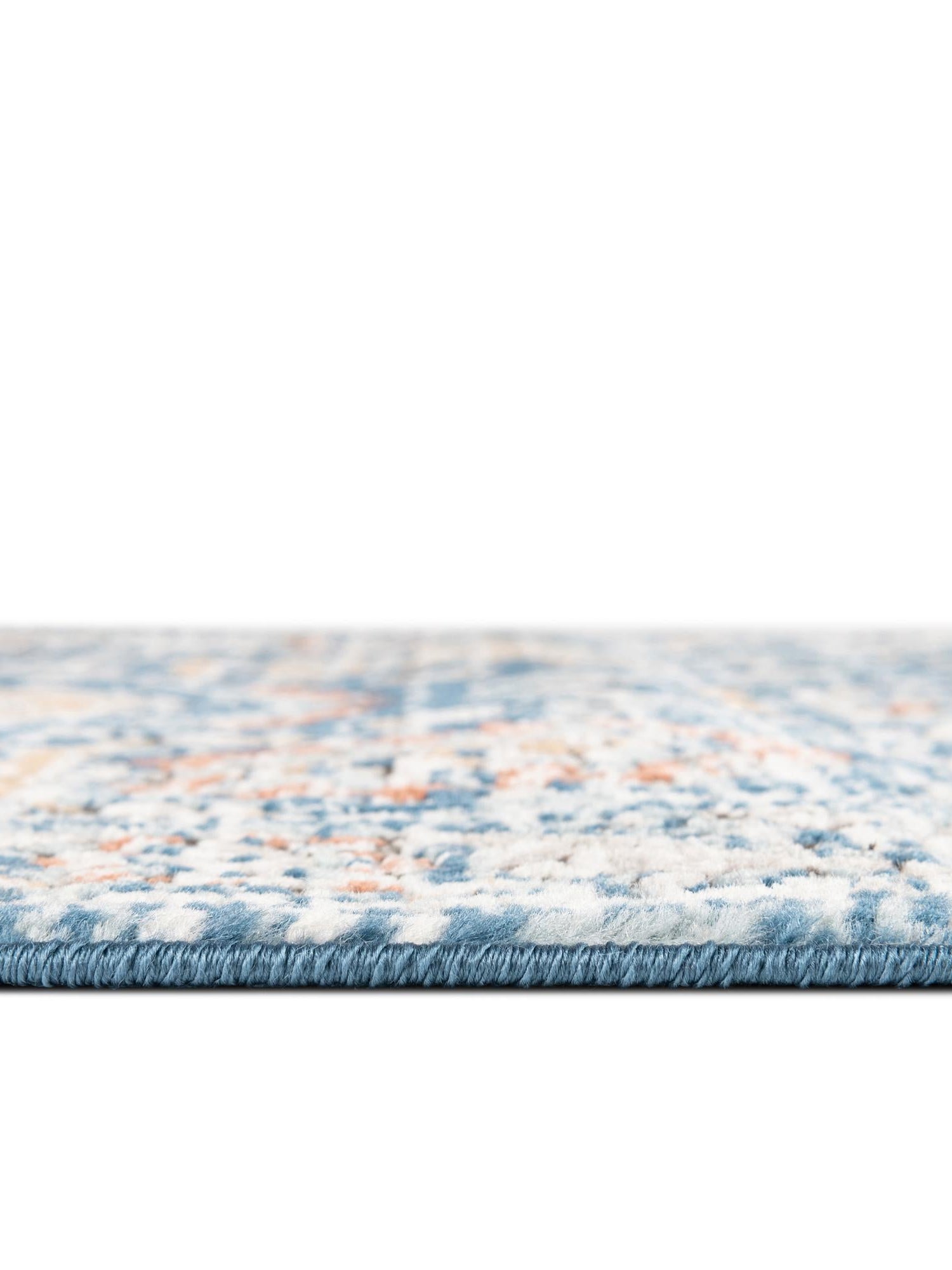 Blue 4' x 6' Nyla Oval Area Rug 100% Polypropylene Traditional Classic Carpet for Living Room, Kitchen, Bedroom, Dining, Office for Sale at Rug Engine