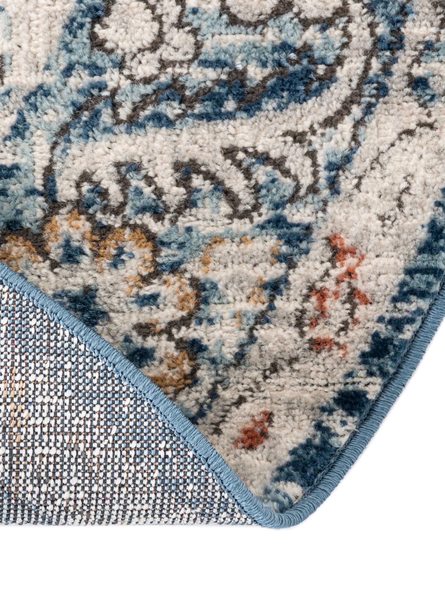 Blue 4' x 6' Nyla Oval Area Rug 100% Polypropylene Traditional Classic Carpet for Living Room, Kitchen, Bedroom, Dining, Office for Sale at Rug Engine