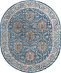 Blue 7' 10 x 10' Nyla Oval Area Rug 100% Polypropylene Traditional Classic Carpet for Living Room, Kitchen, Bedroom, Dining, Office for Sale at Rug Engine
