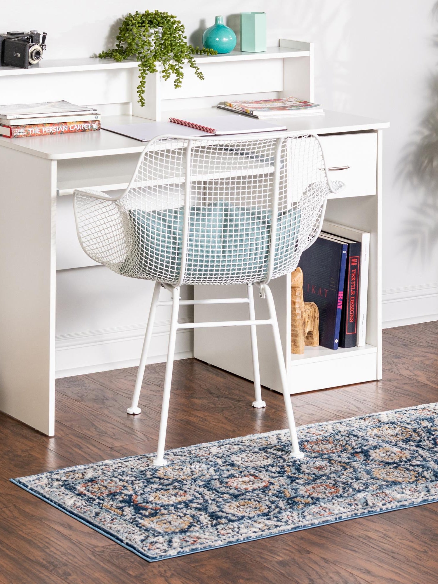 Blue 2' 7 x 12' Nyla Runner Area Rug 100% Polypropylene Traditional Classic Carpet for Living Room, Kitchen, Bedroom, Dining, Office for Sale at Rug Engine