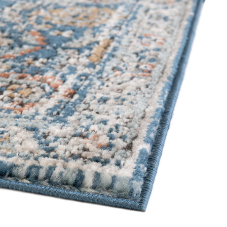 Blue 2' 7 x 12' Nyla Runner Area Rug 100% Polypropylene Traditional Classic Carpet for Living Room, Kitchen, Bedroom, Dining, Office for Sale at Rug Engine