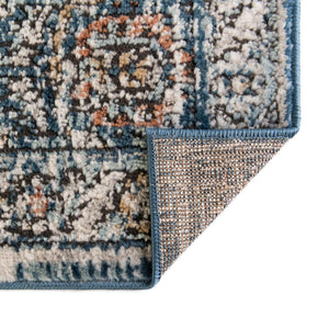 Blue 2' x 6' Nyla Runner Area Rug 100% Polypropylene Traditional Classic Carpet for Living Room, Kitchen, Bedroom, Dining, Office for Sale at Rug Engine
